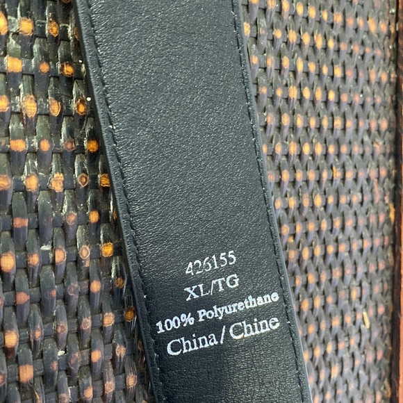 NWT Belgo Lux Black Belt With Golden Metal Buckle Floral Material Women Size XL - Picture 5 of 8